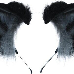 Plush Animal Ears Headband Fox Wolf Cat Cosplay Halloween Christmas Accessory
